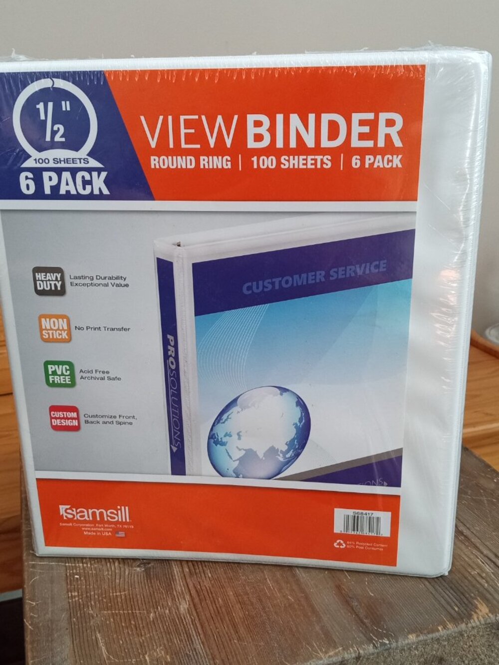 Samsill 6-Pack 1/2" Binders Manufacturer Sealed NEW!